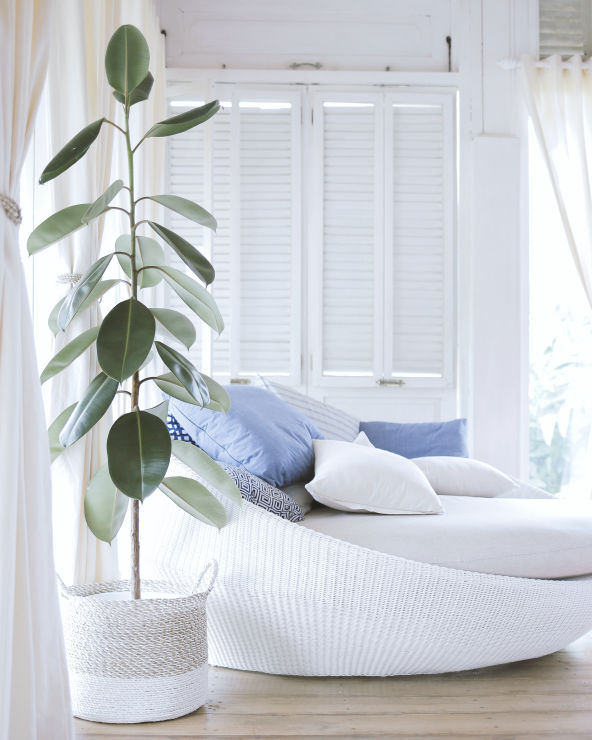 White sofa in living room